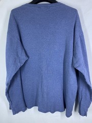 Banana Republic Shirt Mens Large Blue Ribbed Stretch Long Sleeve Vintage Henley