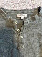 Goodthreads Mens Long Sleeve Sub Thermal Henley Size Latge Cotton Shirt Layer