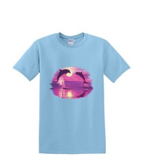 T-shirt small to 3xL – DOLPHIN lover SILHOUETTE sealife beach nautical fun