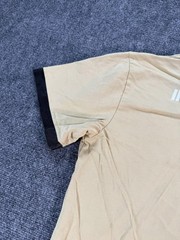 Helmut Lang Shirt Mens Large Tan Logo Graphic Crewneck Short Sleeve Back Print
