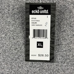 Ecko Unltd Shirt Mens XL Gray Marled Short Sleeve Logo Streetwear New With Tags