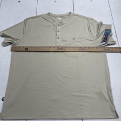 32 Degrees Cool Shirt Mens XL Beige Oat Straw Henley Pocket Tee Tagless Stretch