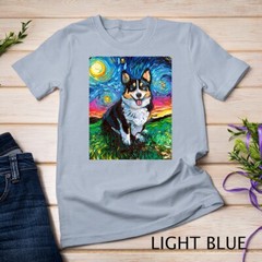 Tri Color Pembroke Welsh Corgi Starry Night Dog Art Unisex T-shirt