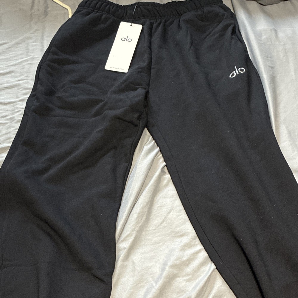 Alo Yoga Black 2pc Set 1/4 Zip Mock Neck Pullover & Pants Women’s M