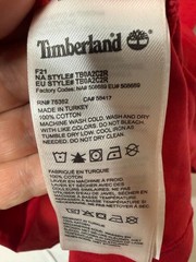 Timberland Mens Red Crew Neck Regular Fit Kennebec River Tree Logo T-Shirt Sz XL
