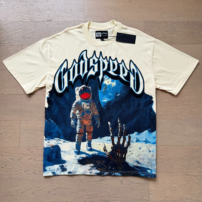 Buchstaben gedruckt Wasser Waschen T-Shirt Männer und Frauen Retro Kurzarm