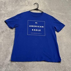 American Eagle Shirt Mens Medium Blue Logo Graphic Tee Nineteen Seventy Seven