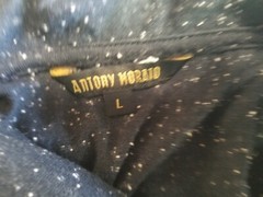 Antony Morato Rare Men’s Cowl Neck T Shirt Size Large Black Dotted Short Sleeve