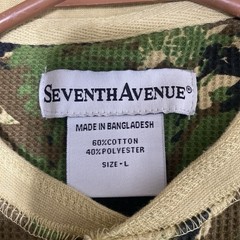 Seventh Avenue Men’s Camouflage Henley Long Sleeve Cotton Blend Knit Tee L