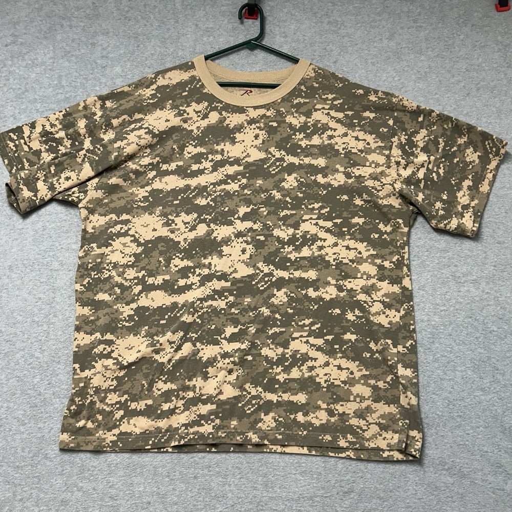Vintage Rothco Shirt Mens 3XL Digital Camo Military Short Sleeve Combat Shirt