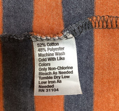 Red Camel Mens SIze L Short Sleeve T-Shirt/Blue-Gray with Orange Stripes/Pocket