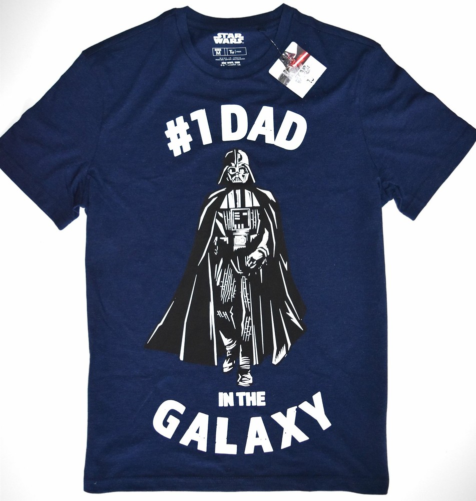 Star Wars T Shirt Mens Darth Vader TU #1 Dad Fathers Day Blue UK Sizes M to XL