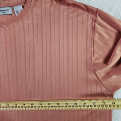 Vintage Y2K Claiborne LUXE Silk Blend Rib Knit T-shirt XL Orange Luxury Crew Tee