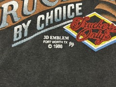 AMERICAN BY BIRTH TRUCKER BY CHOICE vintage 1988 3D EMBLEM t shirt Harley XL