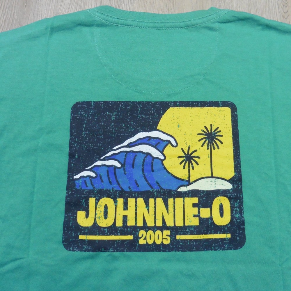 JOHNNIE O Mens M MEDIUM T SHIRT VINTAGE WAVE SEAGLASS SHORT SLEEVE GOLF SURFER