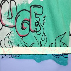HUGE Fashion Exchange Men’s MED Aqua Graffiti King Savage Graphic T-Shirt Cotton