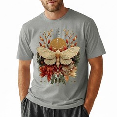Boho Moth T-Shirt Celestial Moon Phase Insect Nature Botanical Cottagecore