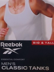 3 GENUINE REEBOK MENS BIG & TALL 2XL 3XL 4XL 100% COTTON WHITE TANK TOP T SHIRTS