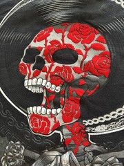 Karani-Art San Miguel De Allende Shirt Mens Medium Black Skull Rose Mexico Tee