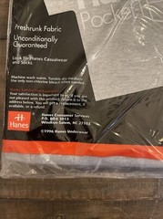 Vintage Hanes pocket t-shirt size XL/XG NIP 1996 NOS Gray