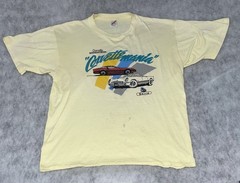 Vntg Birmingham AL Corvette-mania Yellow Single Stitch Jerzees XL Serra T-shirt