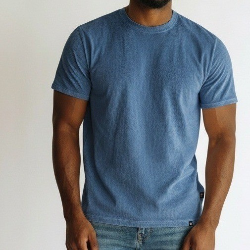 Stacy Adams Mens XL Blue Textured Ribbed Short Sleeve Crewneck T-Shirt
