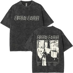Crystal Castles T-Shirts Graphic Print Washed 100% Cotton Tees