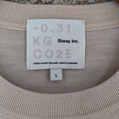 Sheep Inc Ultra-Fine Merino Wool Knit T-Shirt Mens Large Beige Short Sleeve