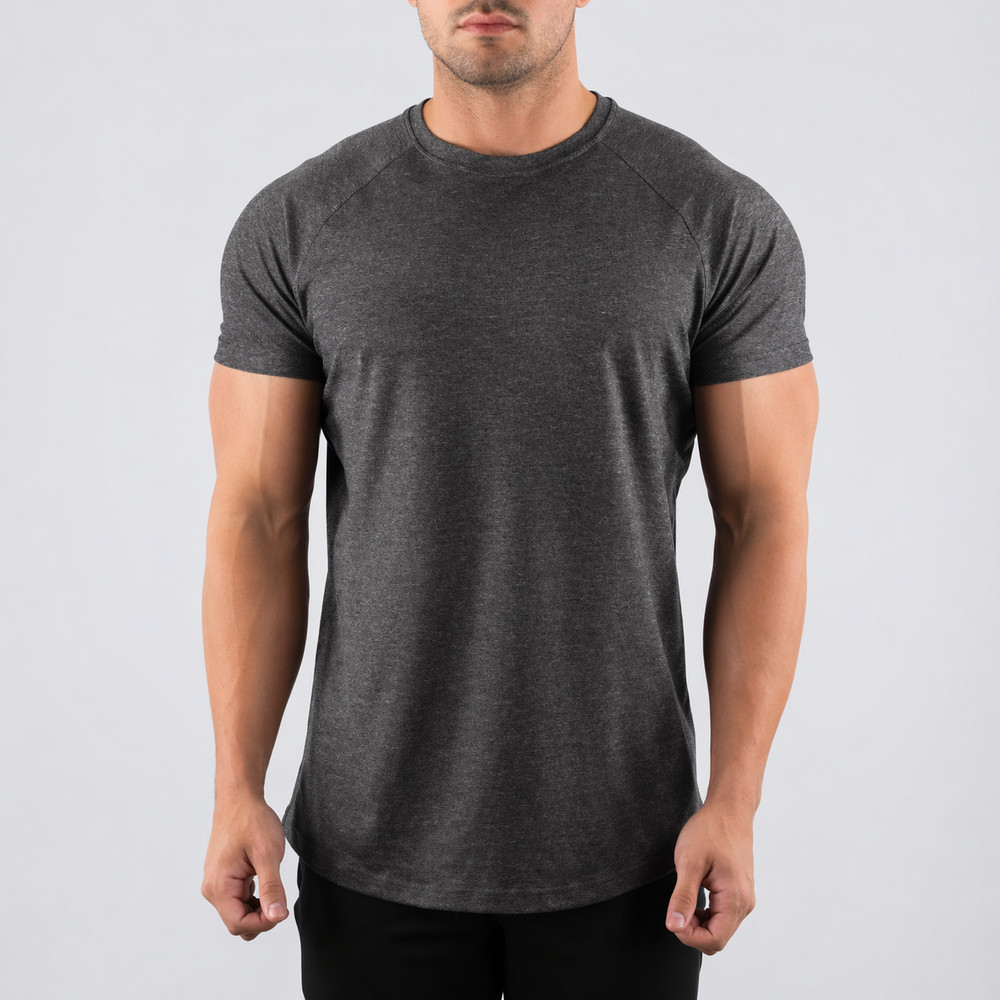Crew Neck Gym Men’s Muscle Slim Fit T Shirt Streetwear Solid Colors