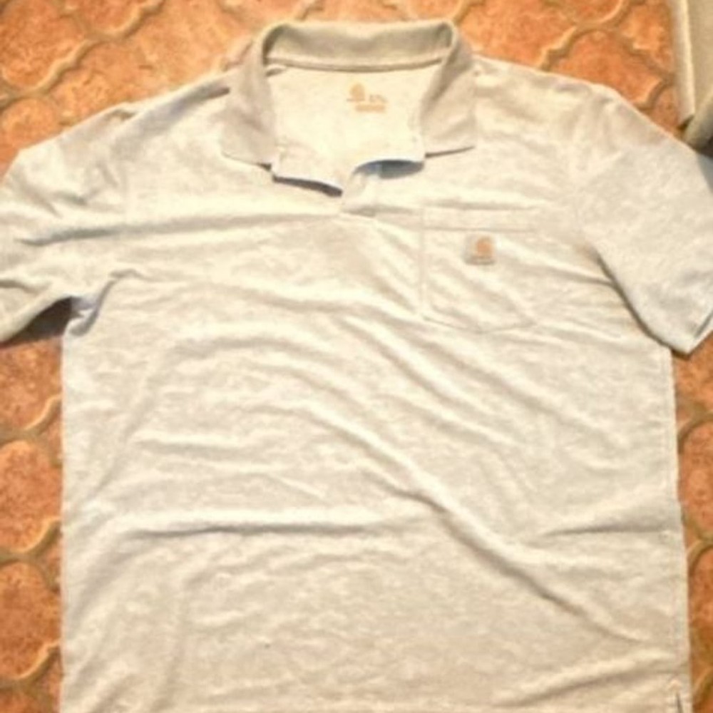 Carhartt Men’s Heather Gray Short-Sleeve Pocket Polo Shirt XL Tall
