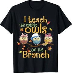 I Teach The Cutest Owls On The Branch Teacher Fall Autumn T-Shirt