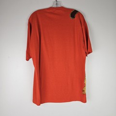 Jerzees Vintage Orange Halloween Applique Painted Black Cat T Shirt Size XL USA