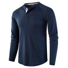 Zonbailon men’s t-shirt solid color breathable men’s bottomed shirt long sleeve