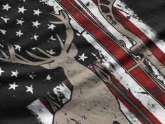 Men’s Graphic T-Shirt Hunting Deer Us Flag – Hunter Eco-Friendly Limited Edition