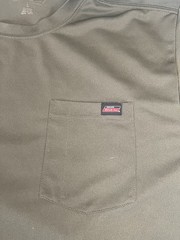 Dickies Shirt Men’s Large Olive Green Pocket Short Sleeve Tee Polyester