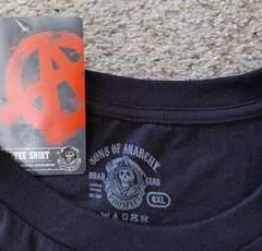 Sons of Anarchy T-Shirt Big Mens 6XL Road Gear Black Tee Samcro Logo NWT New