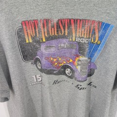 Vtg Fruit Of The Loom Hot August Nights 2001 15th Anniversary T-Shirt Gray XL