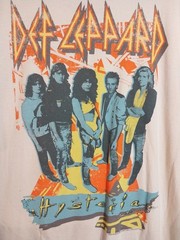 Junk Food Tees Def Leppard Hysteria size L Sand T-Shirt Oversize