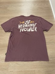 Howler Bros T Shirt Large Burgandy Los Hermanos Howler Big Graphic Tee Pocket