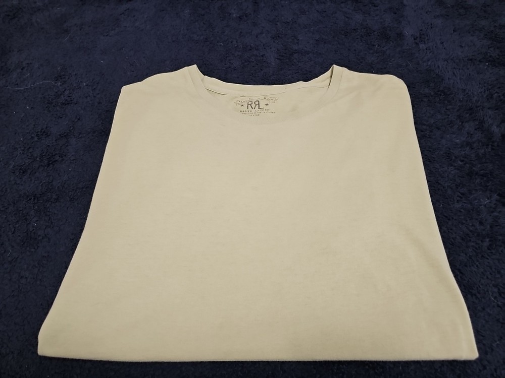 RRL Double RL Light Lime Minimalist Short Sleeve Basic Tshirt SZ Large *FLAWS*