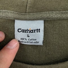 Carhartt Thermal Shirt Mens Large Green Long Sleeve Waffle Knit K253 Logo