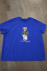 Men’s Polo Ralph Lauren Blue Bear Graphic T Shirt Sz 2XB (2XL)
