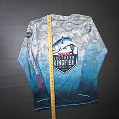 FXR Fishing T Shirt Mens Medium Blue Camo UPF Breathable Featherweight Kingfish