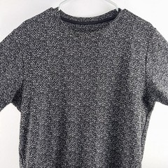 Mens Black White Abstract Speckled Print T Shirt L Short Sleeve Casual Daily