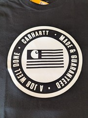 Carhartt Relaxed-Fit Short-Sleeve Tee Mens L Flag Graphic Made In USA NWT Black