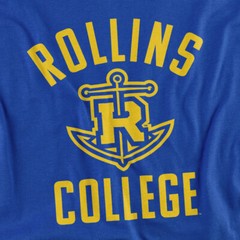 Rollins College Adult T-Shirt One Color Logo, Royal Blue, S-5XL