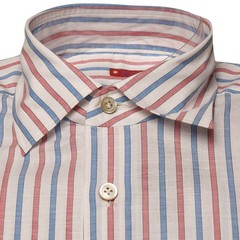 NEW KITON MULTICOLOR COTTON LINEN SHIRT US 15.5 – EU 39 MUL