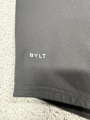 BYLT Drop Cut LUX Shirt Mens 3XL Black Curved Hem Tagless Stretch Tee Casual