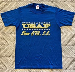 VTG USAF T-Shirt Mens Medium Blue Air Force USA Military Y2K Embroidered Logo