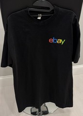 Men’s eBay Open Swag Black T-Shirt Size Medium M Logo Shrink Free Vicente